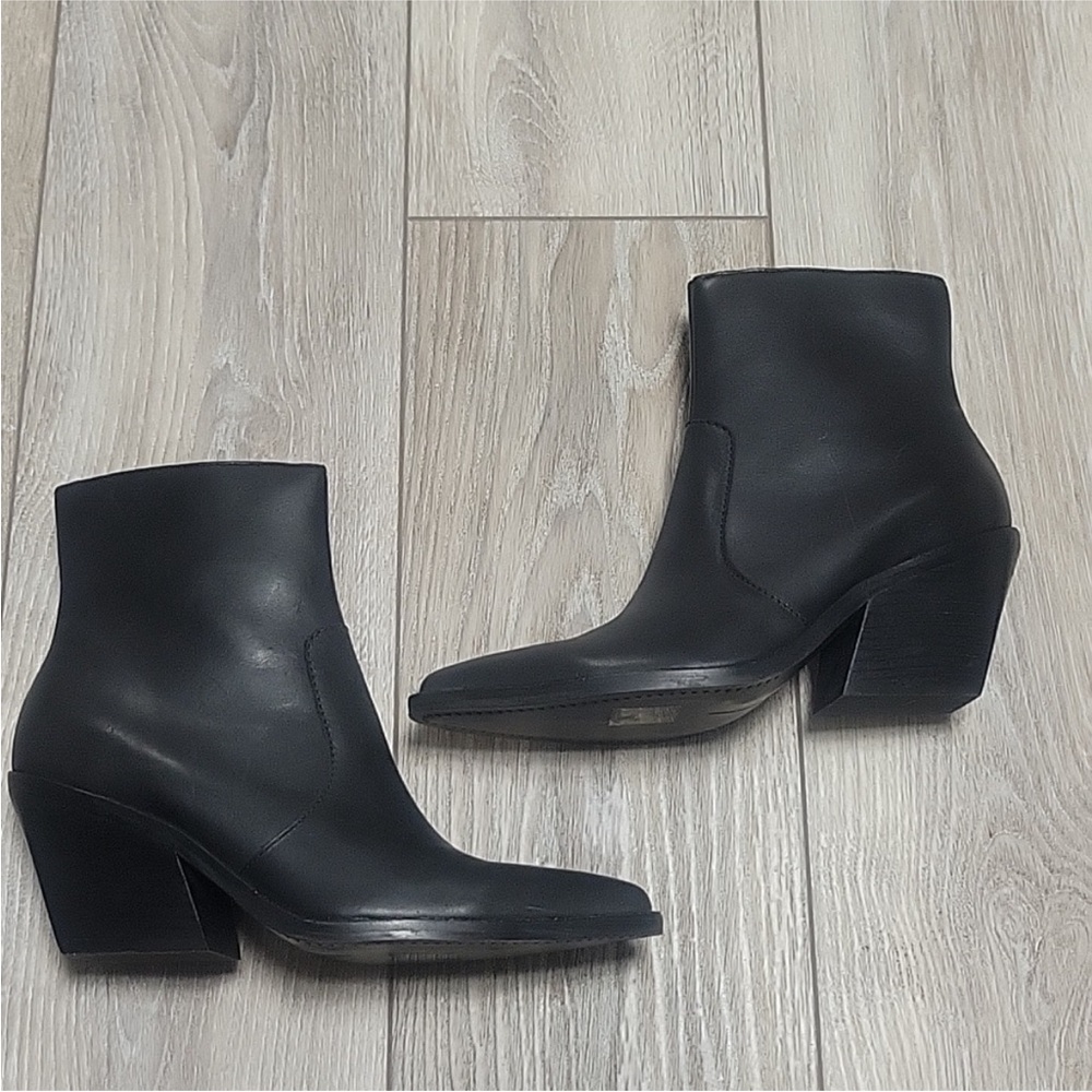 Dolce Vita Size 8 Volli Black Leather Heeled Boots - Picture 4 of 10